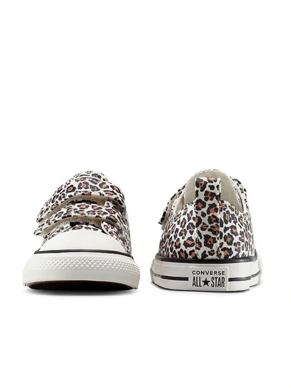 NEW Converse Kids Leopard Print Velcro Sneakers - White/Brown/Black SZ 9